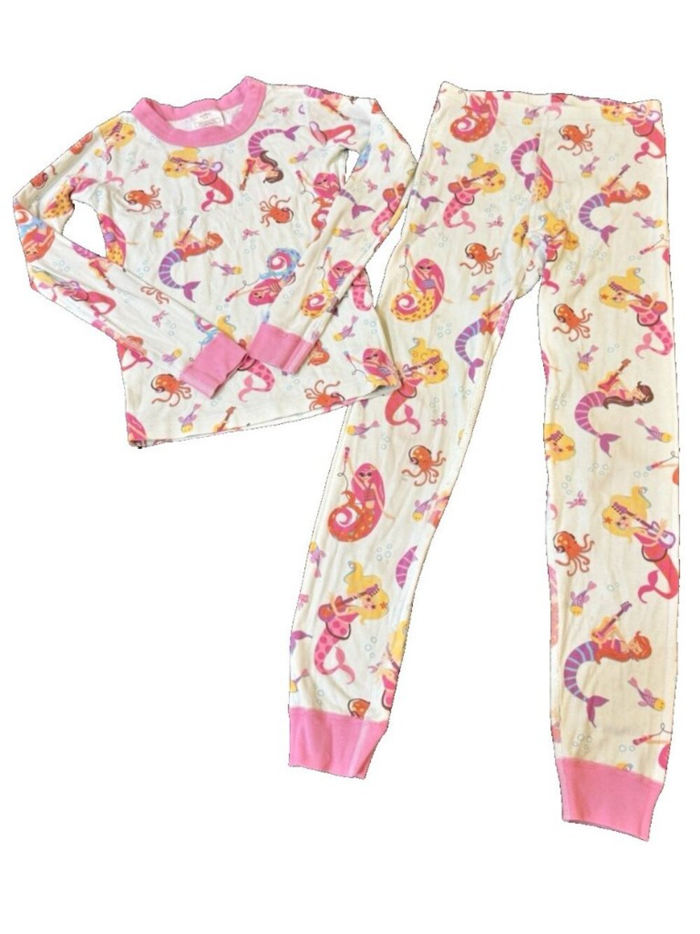Hanna Andersson Organic Cotton Girls PJs Pajamas Mermaids Print Sz 140cm US 10